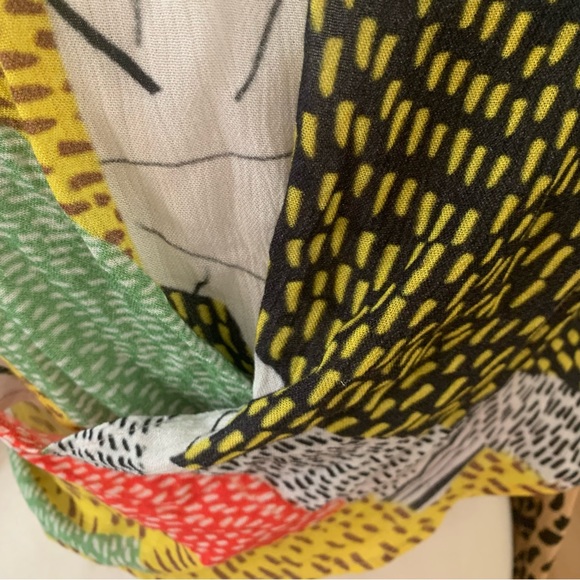 blink London Multicolored long sleeved faux wrap top w wrap tie sash at hem - Picture 3 of 16